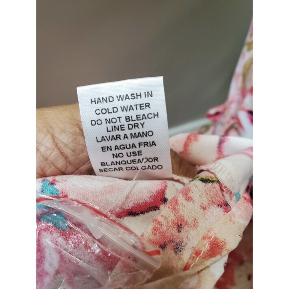 Multicolor Womens Floral Polyester Round Neck Cap Sleeve Length Dress Size Small - Picture 10 of 11